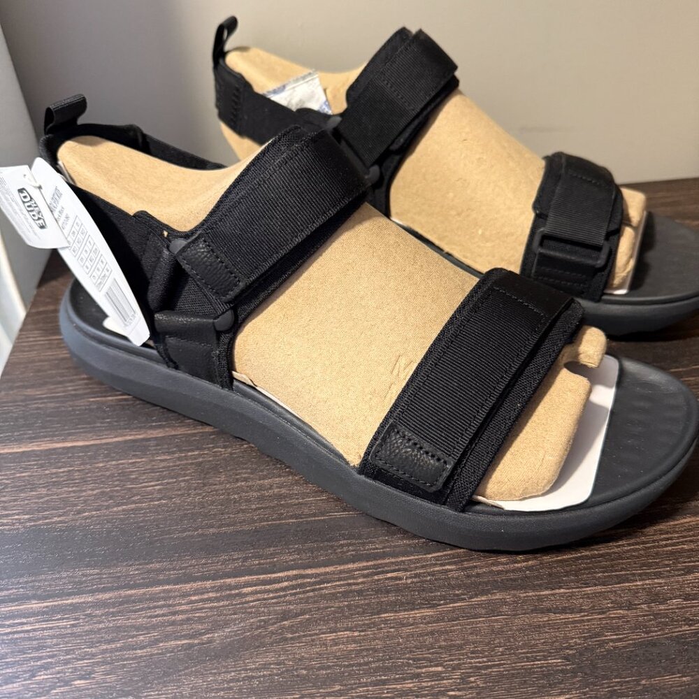 NEW Hey Dude Mens Carson Sandal Sport Mode Black/Black Size 13 ~ 40712-060